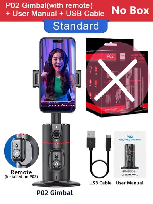 2024 New 360 Rotation Gimbal Stabilizer Desktop AI Automatic Tracking Gimbal with Remote Shutter for Smartphone Tiktok